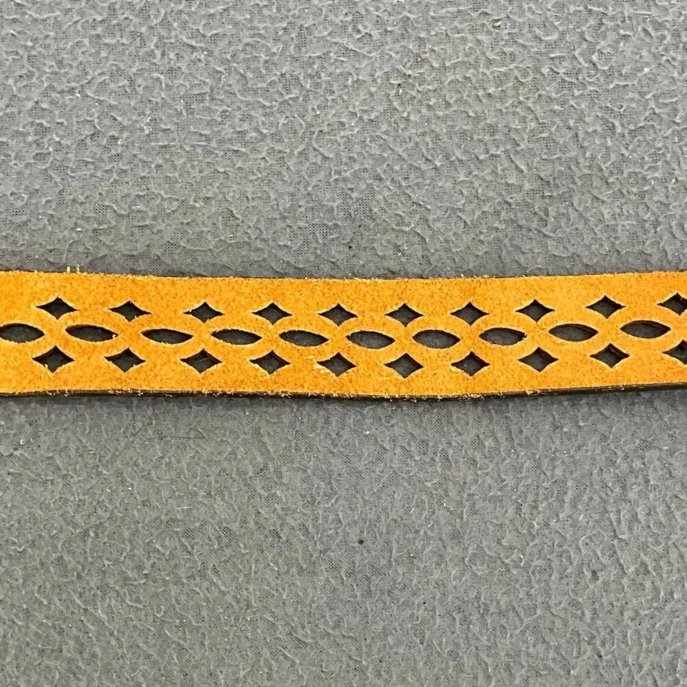 Vintage Brown Genuine Leather Belt Cut Out Tooled Women Large 27.5” - 31.5”